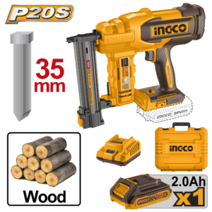 20V Cordless Brad Nailer (F15–F35) – With Battery