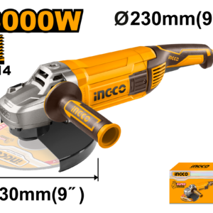 3000W Angle Grinder - 230mm Disc, 6300 RPM, Extra Brushes