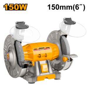 150W Bench Grinder with 150mm Wheels - 2950 RPM, Eye Shields, Tool Storage