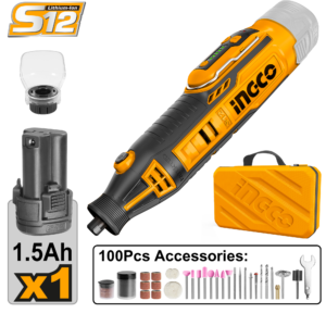 12V Cordless Mini Rotary Tool Kit - 32,000 RPM Variable, 100 Accessories, 1 Battery