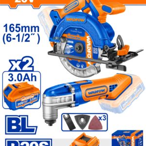 20V Cordless Circular Saw + Multi-Tool Combo - 165mm Saw, 20,000 RPM Oscillator, Dual 3.0Ah