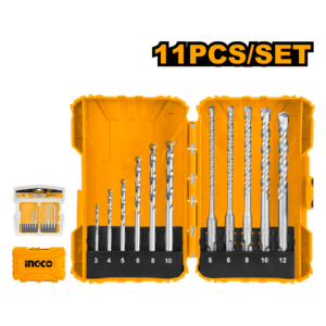 11-Piece Masonry & SDS-Plus Hammer Drill Bit Set - 3–12mm