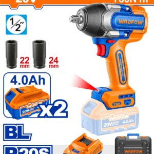 20V Brushless 1/2" Impact Wrench Kit - 780Nm/950Nm, Dual 4.0Ah Batteries