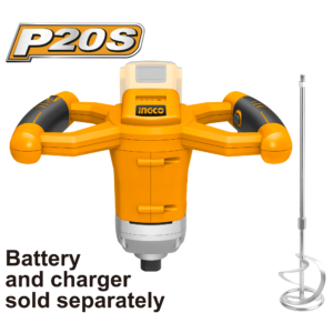 20V Cordless Paint/Stucco Mixer Bare - 650 RPM Variable, M14 Paddle