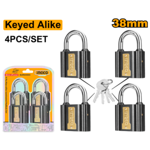 4-Piece Key-Alike Iron Padlock Set 38mm – C24