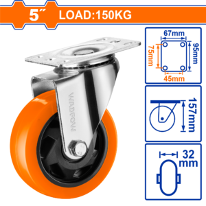 Heavy-Duty 5" Swivel Caster Wheel – 150kg Load Capacity