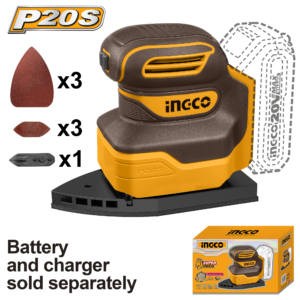 20V Cordless Palm Sander Bare - 12,000 OPM, Finger Pad