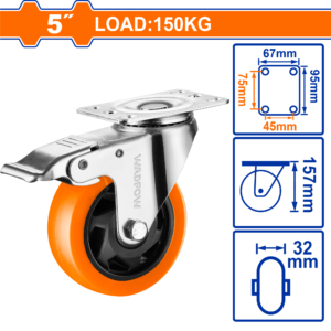 5" Swivel Caster Wheel with Reliable Brake – 150kg Capacity