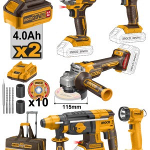 5-Piece Cordless Industrial Combo Kit 20V with 2 Batteries – P1