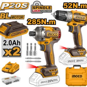 20V Cordless 2-Piece Combo Kit Drill + Impact Driver – P1C4