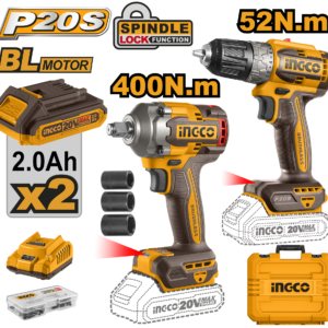 20V Cordless Combo Kit – Drill and Impact Wrench – P1C4