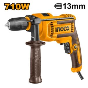 710W Keyless Impact Drill - 3000 RPM, 13mm Chuck, Variable Speed