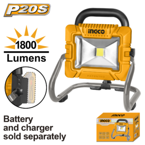 20V Cordless LED Work Light Floodlamp - 1800 Lumens High/900 Low, Bare Tool