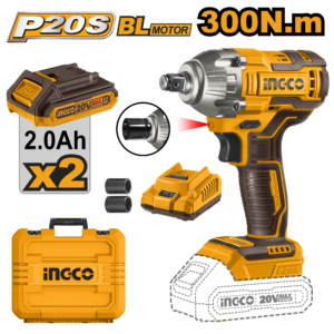 Robust 20V Brushless Lithium-Ion Cordless Impact Wrench with 300Nm Torque – C5