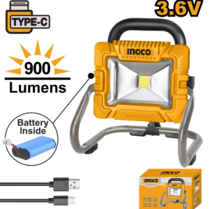 3.7V Rechargeable Portable LED Flashlight - 900 Lumens High/500 Low, 5000mAh USB