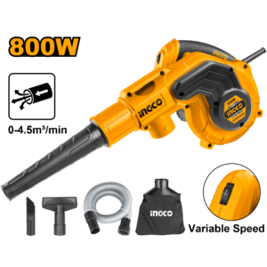 Heavy-Duty 800W Variable Speed Aspirator Blower with Dust Bag and Accessories