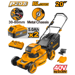 High-Powered 40V Brushless Lithium-Ion Lawn Mower with Dual Batteries – C1