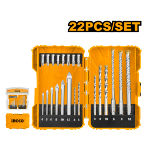 22-Piece Drill & Bit Set - Glass, Masonry, SDS-Plus, 25mm Bits
