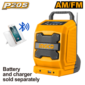 20V Cordless Jobsite Radio Bluetooth C8 - AM/FM, Aux, 3W Speaker, Bare Tool