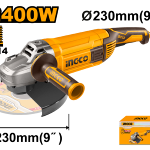 2400W Angle Grinder - 230mm Disc, 6400 RPM, Carbon Brushes