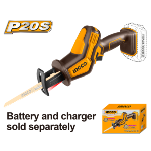 20V Cordless Reciprocating Saw Demolition - 3200 SPM, 65mm Wood/8mm Metal, LED