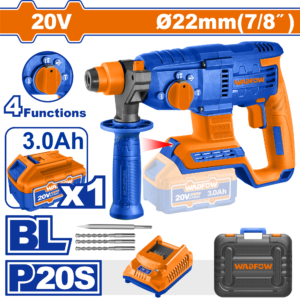 20V Brushless Cordless SDS-Plus Rotary Hammer - 2.0J, 22mm Concrete, 3.0Ah Battery
