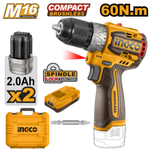 Lightweight 16V Brushless Cordless Drill with Metal Chuck and LED Light