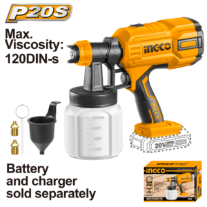 20V Cordless HVLP Spray Gun C8 - 800mL/min, 120DIN-s, 800ml Cup