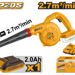 20V Cordless Blower Kit - 18000 RPM, 2.7m³/min Air Volume, 2.0Ah Battery