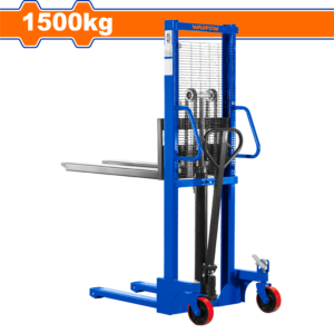 1500kg Manual Stacker - 85-1600mm Lift, 900mm Forks, Foot Pedal