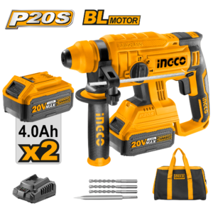 20V Brushless 22mm Rotary Hammer Kit C4 - 2J, Dual 4.0Ah, Canvas Bag