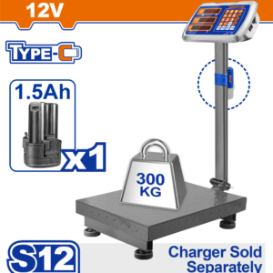 12V/AC Cordless Platform Scale 300kg - 50g, 400x500mm, USB-C