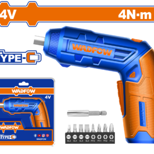 4V Cordless Screwdriver - 240 RPM, 4Nm, USB-C, 8 Bits + Connector