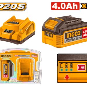 20V 4.0Ah Battery + 2A Charger Starter Kit - FBLI20021 + FCLI2001, P20S Compatible