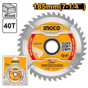 185mm 40T TCT Circular Saw Blade for Wood (7-1/4 Inch)