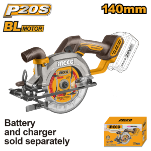 20V Brushless Cordless Circular Saw Bare - 140mm, 6300 RPM, 50mm Depth