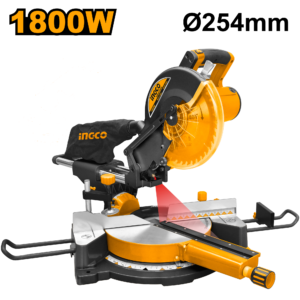 1800W 10" Sliding Mitre Saw with Laser - 4500 RPM, 90x305mm