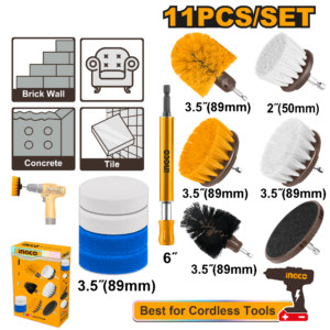 11-Piece Power Tool Cleaning Brush Set with 1/4" Hex Shank