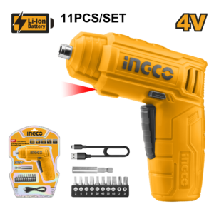 4V Cordless Screwdriver P10C20 - 240 RPM, 4Nm, 10 Bits + USB Cable