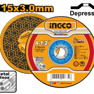 115x3.0x22.2mm Depressed Centre Metal Cutting Disc (4-1/2 inch)
