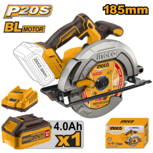20V Brushless 7-1/4" Circular Saw Kit P1C4 - 4800 RPM, 65mm@90°, 4.0Ah Battery