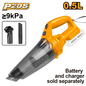 Powerful 20V Cordless Vacuum Cleaner with Crevice and Dust Brush Attachments