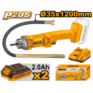 20V Cordless Concrete Vibrator Kit C6 - 35x1200mm, 2300 RPM, Dual 2.0Ah Batteries