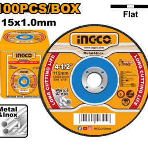 100-Pack 115mm (4-1/2") Super-Thin Metal Cutting Wheels 1.0mm - 13300 RPM, INOX, Heavy-Duty Tin