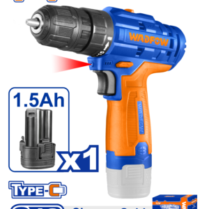 12V 2-Speed Cordless Drill - 1500 RPM, 20Nm, 1.5Ah USB-C Battery