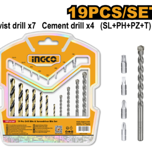 19-Piece Multi-Material Drill and Drive Bit Set for DIY Projects