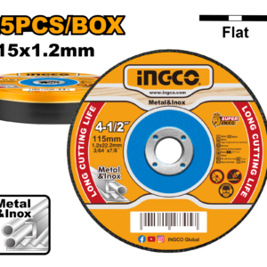 25-Pack 115mm (4-1/2") Metal Cutting Discs 1.2mm - INOX Compatible, Reinforced, Metal Tin