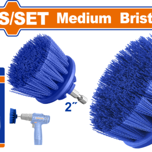 2-Piece Medium Bristle Brush Set for Power Drill Cleaning
