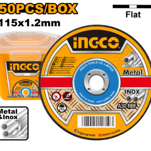 50-Pack 115mm (4-1/2") Cut-Off Wheels 1.2mm - 13300 RPM, Stainless & Carbon Steel, Plastic Box