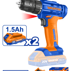 20V Cordless Drill Kit - 1500 RPM, 35Nm, Dual 1.5Ah Batteries